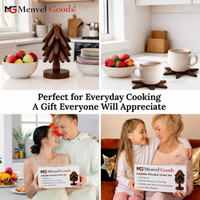 Foldable Wooden Trivet Set for Hot Dishes - 4 Trivets + 1 Stand (Black Walnut)