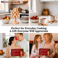 Foldable Wooden Trivet Set for Hot Dishes - 4 Trivets + 1 Stand (Natural Beech Christmas Gift Box)